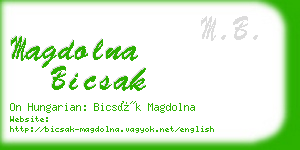 magdolna bicsak business card